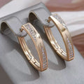 Women's Fashion Zircon V-Shape Cross Earrings