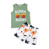 Boys' Summer Sportswear Two-piece Set Vest Shorts Set