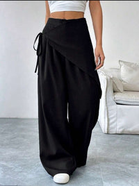Designer-style Loose-fit Figure-flattering High-end Wide-leg Pants