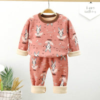 Children's Thermal Underwear Set Cotton Plus Velvet Thickening