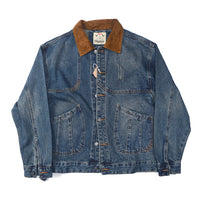 Patchwork Lapel American Retro Distressed Washed Denim Jacket