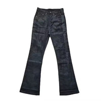 Leather Pants Men's Slim Jeans With Pleated Accumulation