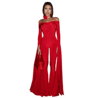 Women's Fashion Design Long Sleeve Off Shoulder Jumpsuit