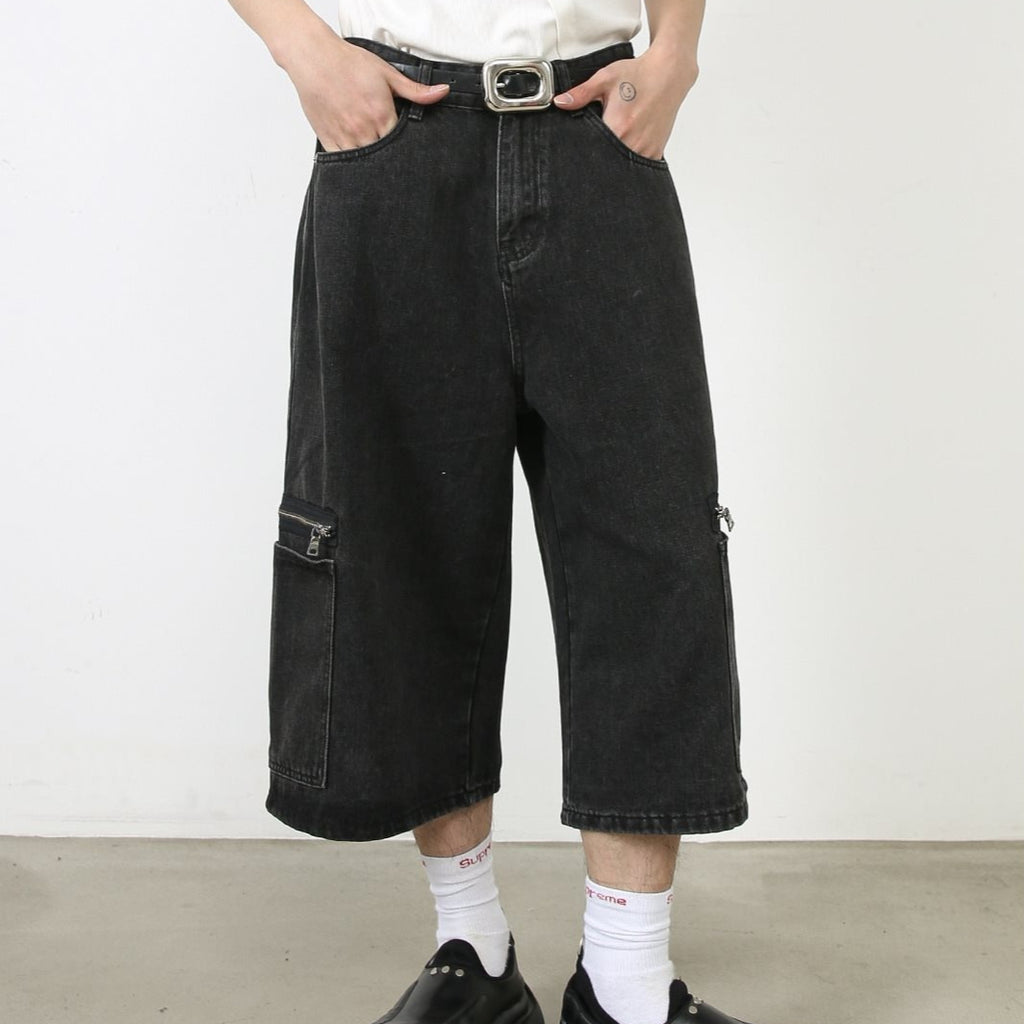 Loose Street Hip-hop Cargo Denim Shorts