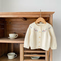 Baby Girls' Cotton Embroidery Long Sleeve Knitted Coat