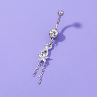 Ladies Ins Wind Zircon Belly Button Ring