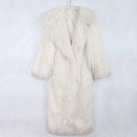 Long Tie Suit Collar Leisure Warm Environmental Protection Leather Fur Coat