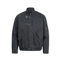 American Retro Autumn And Winter High-end Washed Vintage Design Stand-collar Casual Jacket