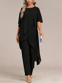 Women's Off-shoulder Irregular Top And Pants Two-piece Set