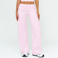 Relaxed-fit Fold-over-waist Wide-leg Sweatpants