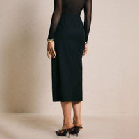 Womens Hip-hugging Skirt With A Slit Design