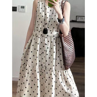 Womens Retro French Polka-Dot Dress