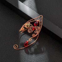 New Retro Original Red Beads European And American Non-piercing Earrings