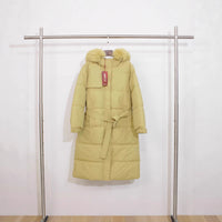 Over The Knee Hood Fur Collar Thickened Warm Cotton Coat