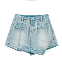 New High-waisted Retro-style Fashionable Casual Denim Shorts