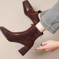 Chunky-heel Boots With A Side Zipper