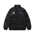 Dark Spider Print Stand Collar Bread Cotton Coat Jacket