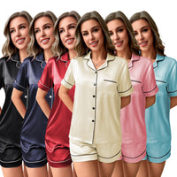 Womens Cardigan Pajamas Middle Eastern-Style Rayon-Like Loungewear Set