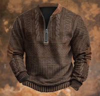 European And American Men's Half Zipper Sweater