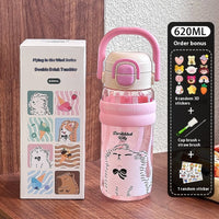 Summer Large Capacity High Temperature Resistant Plastic Double Drinking Water Bottle