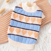 Peach Heart Velvet Pet Sweater Dog Teddy Yorkshire Cat Bichon