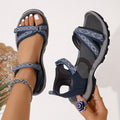 Adjustable-strap Two-tone Sports Sandals