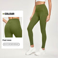 7A Antibacterial Cool Feeling Yoga Pants Outer Wear Pocket High Waist Hip Lift Sports Tights