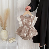 Baby Girl Fashionable Embroidery Lace Sleeve Dress