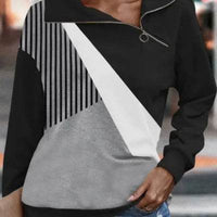Women's Printed Zipper Turtleneck Sweater
