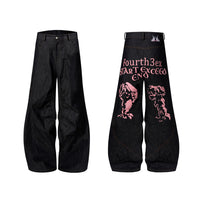Temperature-sensitive Color-changing Embroidered Red Ear Jeans