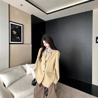 Womens Relaxed-fit Versatile Long-sleeve Blazer