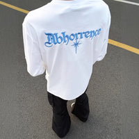 High-end Top American High-street Letter-embroidered Long-sleeve T-shirt For Men