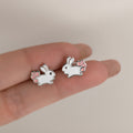 New Girly Girl Sweet White Rabbit Girlish Heart Ear Studs