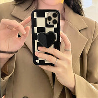 Lattice Love Bracket Mobile Phone Case All Inclusive