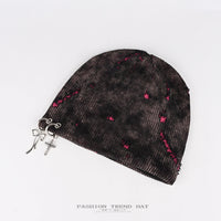 Womens Retro American Post-Apocalyptic Ripped Decorative Beanie
