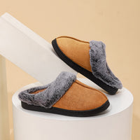 Fleece-lined Warm Cotton Slippers For Home Use