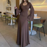 Women's Elegant Strappy Fashionable Long-Sleeve Dress