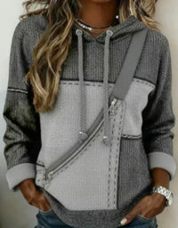 Womens Long-sleeve Hooded Printed Hoodie Top