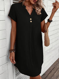 Solid-color Casual Dress Loose-fitting And Slimming