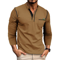 Men's Long Sleeve Color Matching Shirt