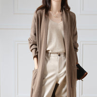 Super Long Wool Knit Cardigan Women
