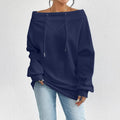 Women's Loose Casual Drawstring Off-the-shoulder Off-shoulder Top