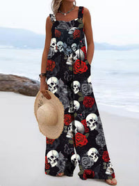 Sleeveless Solid-color Jumpsuit Multi-color Wide-leg Overalls