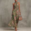 Resort-style Waist-cinching Figure-flattering Dress