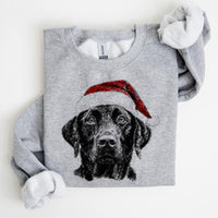 Christmas Puppy Print Polyester Round Neck Sweatshirt Unisex