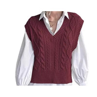 Vest Knitted Retro College Style All-matching