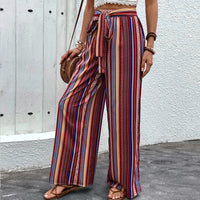 Women's Printed High-Waist Elastic Wide-Leg Pants