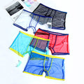 Men's See Through Breathable Mesh Solid Color Boxers