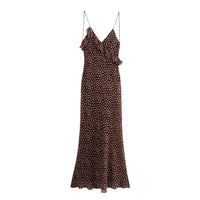Layered Decorative Polka-Dot Slip Dress
