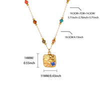 Retro Zircon-Inlaid Oil-Drip Pattern 18K Gold-Plated Choker Necklace